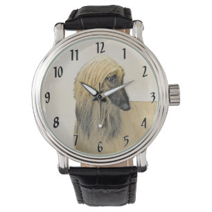 Afghan Hound Malerei - Niedliche Original Dog Art Armbanduhr
