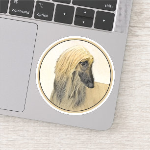 Afghan Hound Malerei - Niedliche Original Dog Art Aufkleber