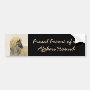 Afghan Hound Malerei - Niedliche Original Dog Art Autoaufkleber