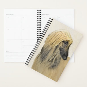 Afghan Hound Malerei - Niedliche Original Dog Art Planer