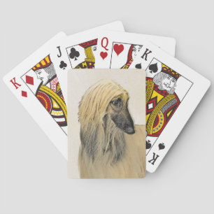 Afghan Hound Malerei - Niedliche Original Dog Art Spielkarten