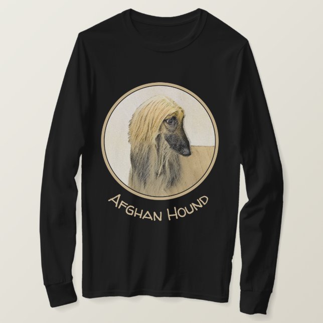 Afghan Hound Malerei - Niedliche Original Dog Art T-Shirt (Design vorne)