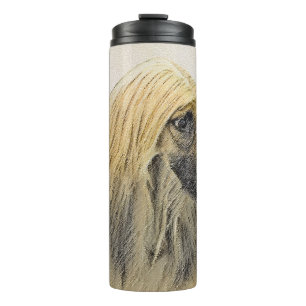 Afghan Hound Malerei - Niedliche Original Dog Art Thermosbecher