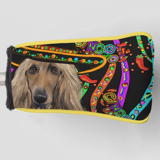 Afghan Hound Mexiko Golf Headcover (Vorderseite)