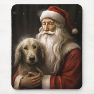 Afghan Hound mit Santa Claus Festive Weihnachten Mousepad