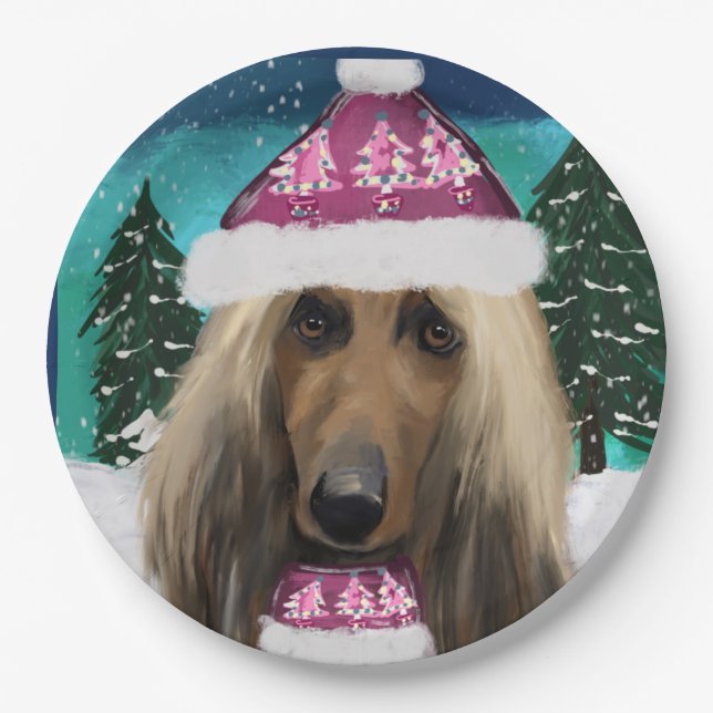 Afghan Hound Pappteller (Vorderseite)