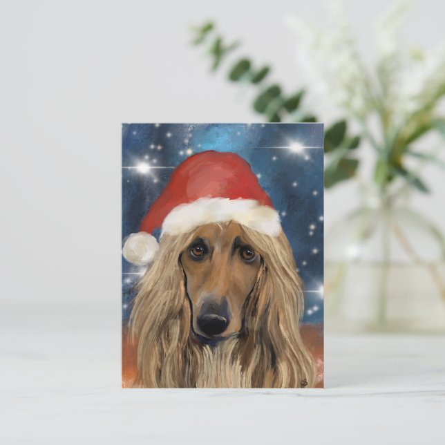 AFGHAN HOUND POSTKARTE (Stehend Vorderseite)