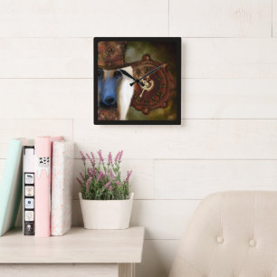 Afghan Hound Quadratische Wanduhr