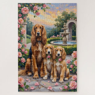 Afghan Hound Rosengarten Kunst
