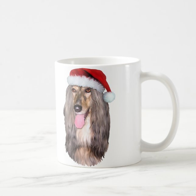 Afghan Hound Santa Claus Kaffeetasse (Rechts)
