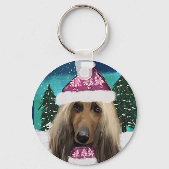 Afghan Hound Schlüsselanhänger (Vorderseite)