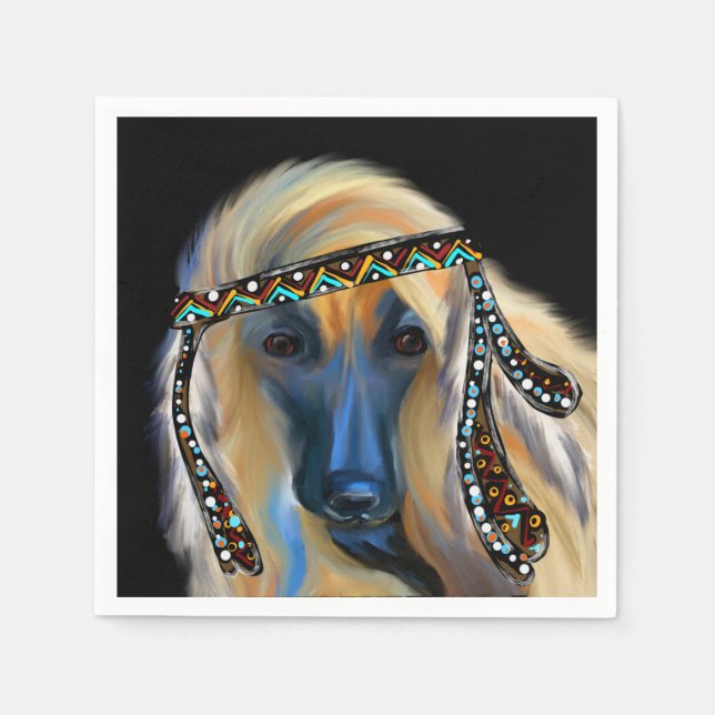 Afghan Hound Serviette (Vorderseite)