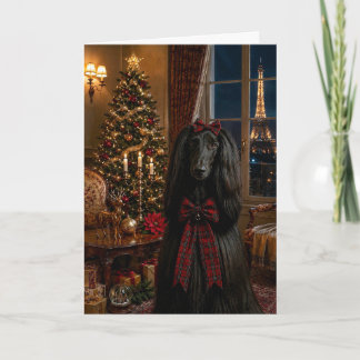 Afghan Hound  Urlaub Feiertagskarte