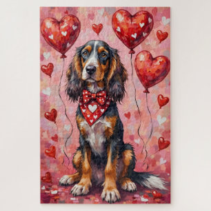 Afghan Hound Valentine Hund Kunst mit Herzen