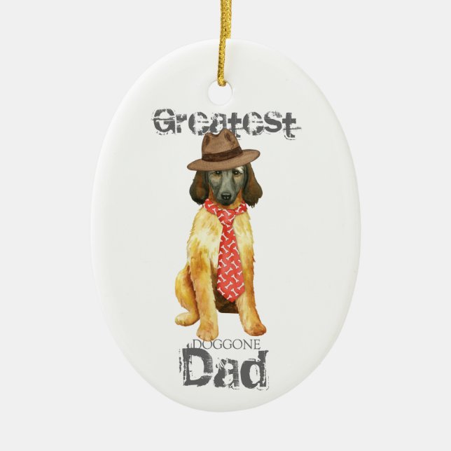 Afghan Hound Vater Keramik Ornament (Vorne)