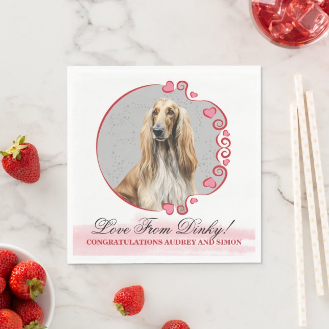 Afghan Hound Wedding Napkins mit Hogs Foto Serviette (Beispiel)