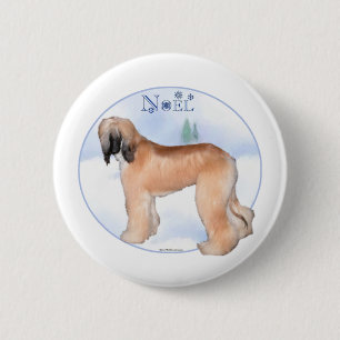 Afghan Hound Weihnachten - Schaltfläche Button