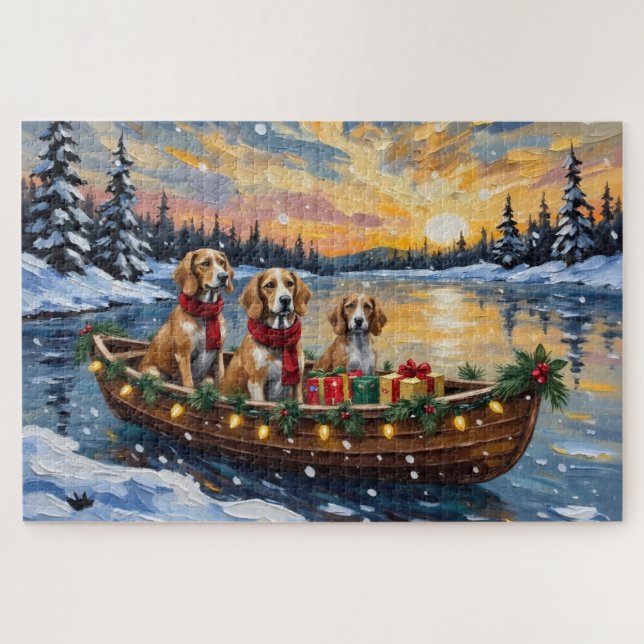 Afghan Hound Weihnachtsboot Urlaub (Horizontal)