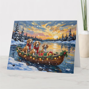 Afghan Hound Weihnachtsboot Urlaub Karte