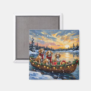Afghan Hound Weihnachtsboot Urlaub Magnet