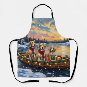 Afghan Hound Weihnachtsboot Urlaub Schürze