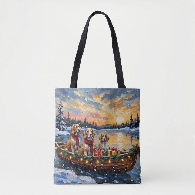 Afghan Hound Weihnachtsboot Urlaub Tasche (Vorderseite)