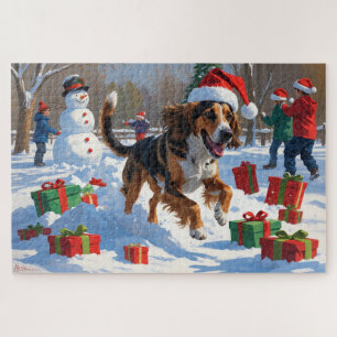 Afghan Hound Weihnachtsfestliche Schneeszene