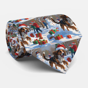 Afghan Hound Weihnachtsfestliche Schneeszene Krawatte