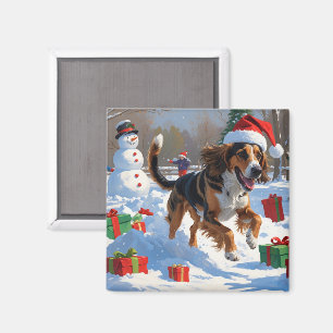 Afghan Hound Weihnachtsfestliche Schneeszene Magnet