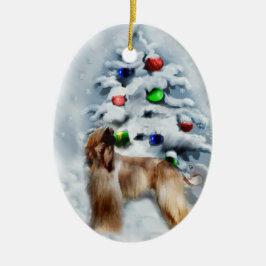 Afghan Hound Weihnachtsgeschenke Keramikornament