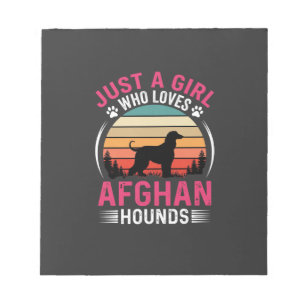 Afghan Hounds Retro Sonnenuntergang Hunde Liebhabe Notizblock