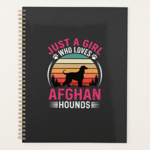 Afghan Hounds Retro Sonnenuntergang Hunde Liebhabe Planer
