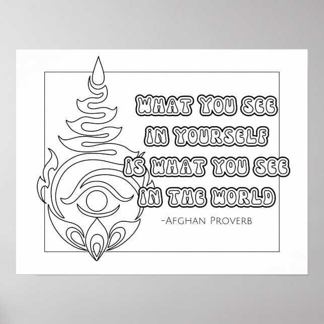Afghan Proverb Coloring Poster (Vorne)