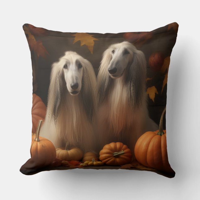 afghan Puppy Autumn Delight Pumpkin Kissen (Vorderseite)