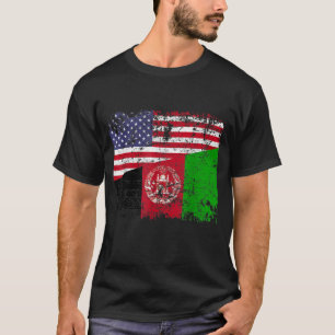AFGHAN ROOTS Halbamerikanische Flagge USA AFGHANIS T-Shirt