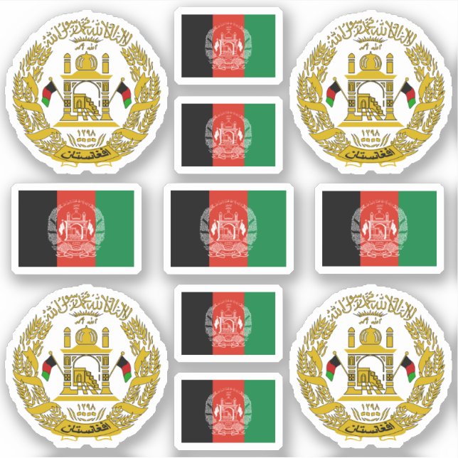 Afghan symbols / coat of arms and flag aufkleber (Vorderseite)