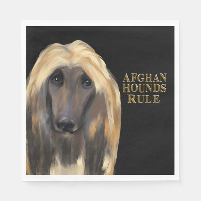AFGHANEN-WELPE   SERVIETTE (Vorderseite)