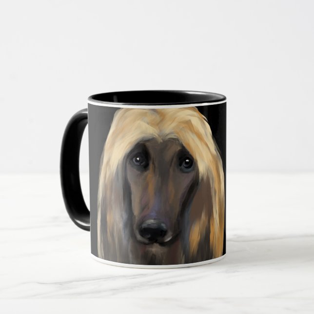 AFGHANEN-WELPE   TASSE (Vorderseite Links)