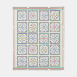 afghanische Fliesen und Streifen - Pastellvariante Fleecedecke