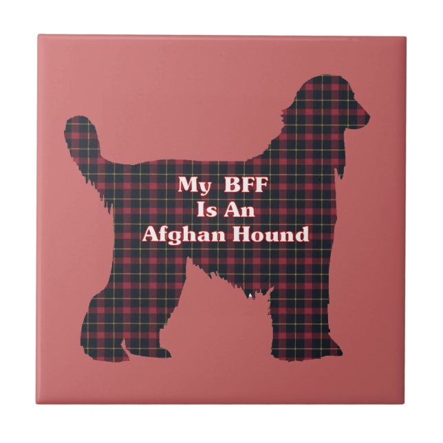Afghanische Hound-BESTE FREUNDIN Fliese (Vorderseite)