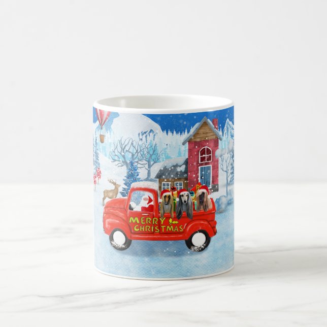 Afghanische Hunde Hund in Weihnachten Lkw Schnee Kaffeetasse (Mittel)