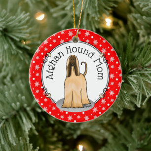 Afghanische Hunde-Mama Afghanische Mama (fawn) Nie Keramik Ornament