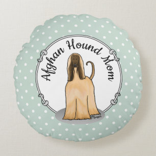 Afghanische Hunde-Mama Afghanische Mama (fawn) Nie Rundes Kissen