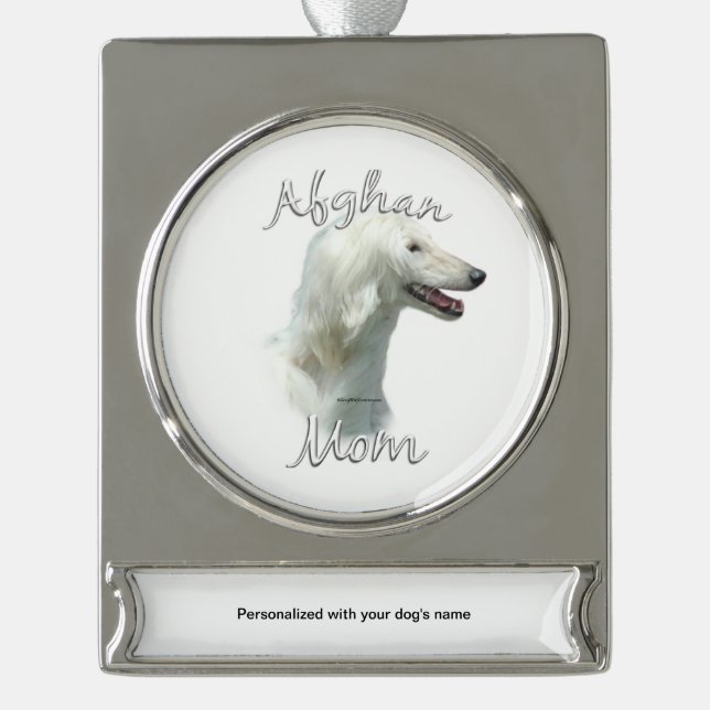 Afghanische Mama 2 Banner-Ornament Silber (Vorderseite)