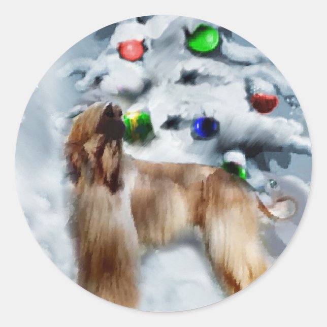 Afghanische Weihnachtsgeschenke Runder Aufkleber (Vorderseite)