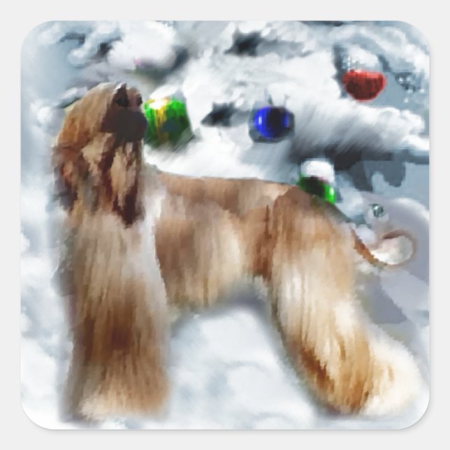 Afghanische Weihnachtszeit Quadratischer Aufkleber (Vorderseite)