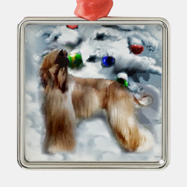 Afghanische Weihnachtszeit Silbernes Ornament (Vorne)