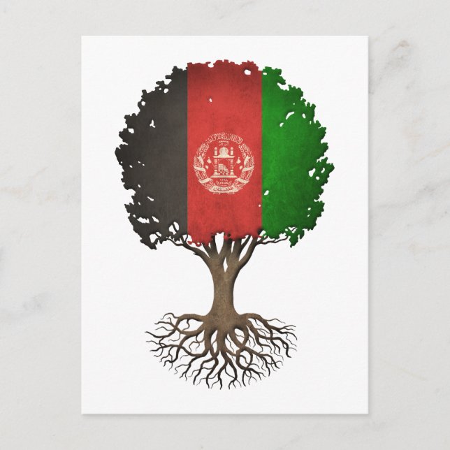 Afghanischer Flaggenbaum des Lebens anpassbar Postkarte (Vorderseite)