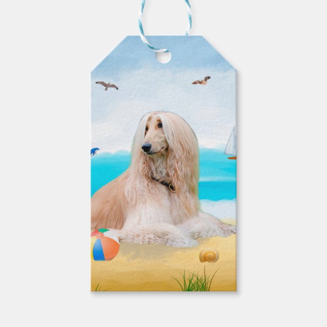 Afghanischer Hund am Strand Geschenkanhänger (Vorderseite)