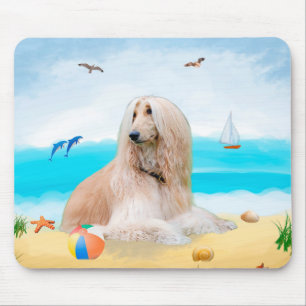 Afghanischer Hund am Strand Mousepad